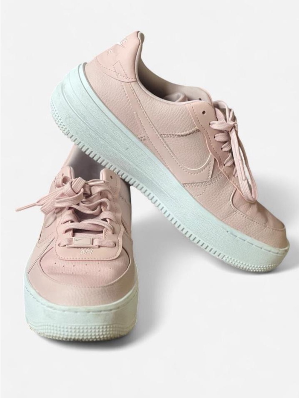 Nike Women’s Low-Top Platform Sneakers in Light Pink with White Nike Air Force 1